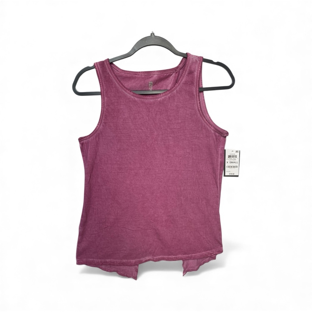 NWT ID Ideology Women's Sleeveless pink/purple Tiedye Split Back Tank Top Sz XS - Picture 3 of 5